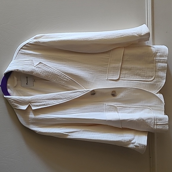 Madewell Lightspun Dorset Blazer, Cream, Sz S - Picture 2 of 7